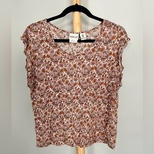 Rachel Zoe floral pattern linen shirt